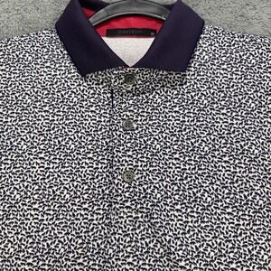 Grayson Wolfe Golf Shirt Men M White Purple Black AOG SS Polo